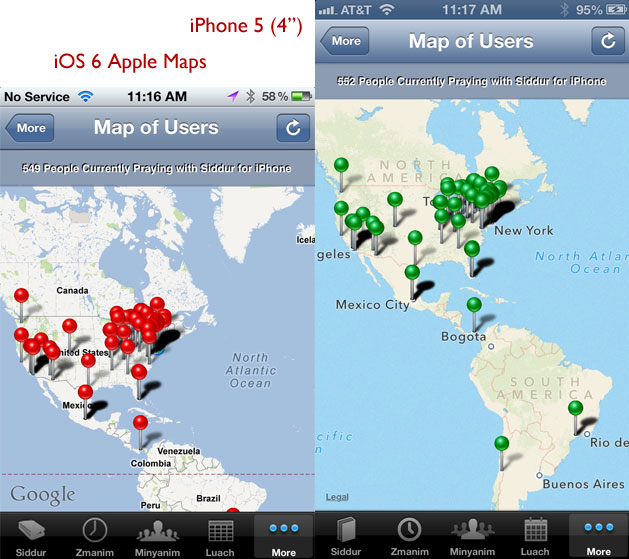 iOS Siddur iPhone 5 & iOS 6